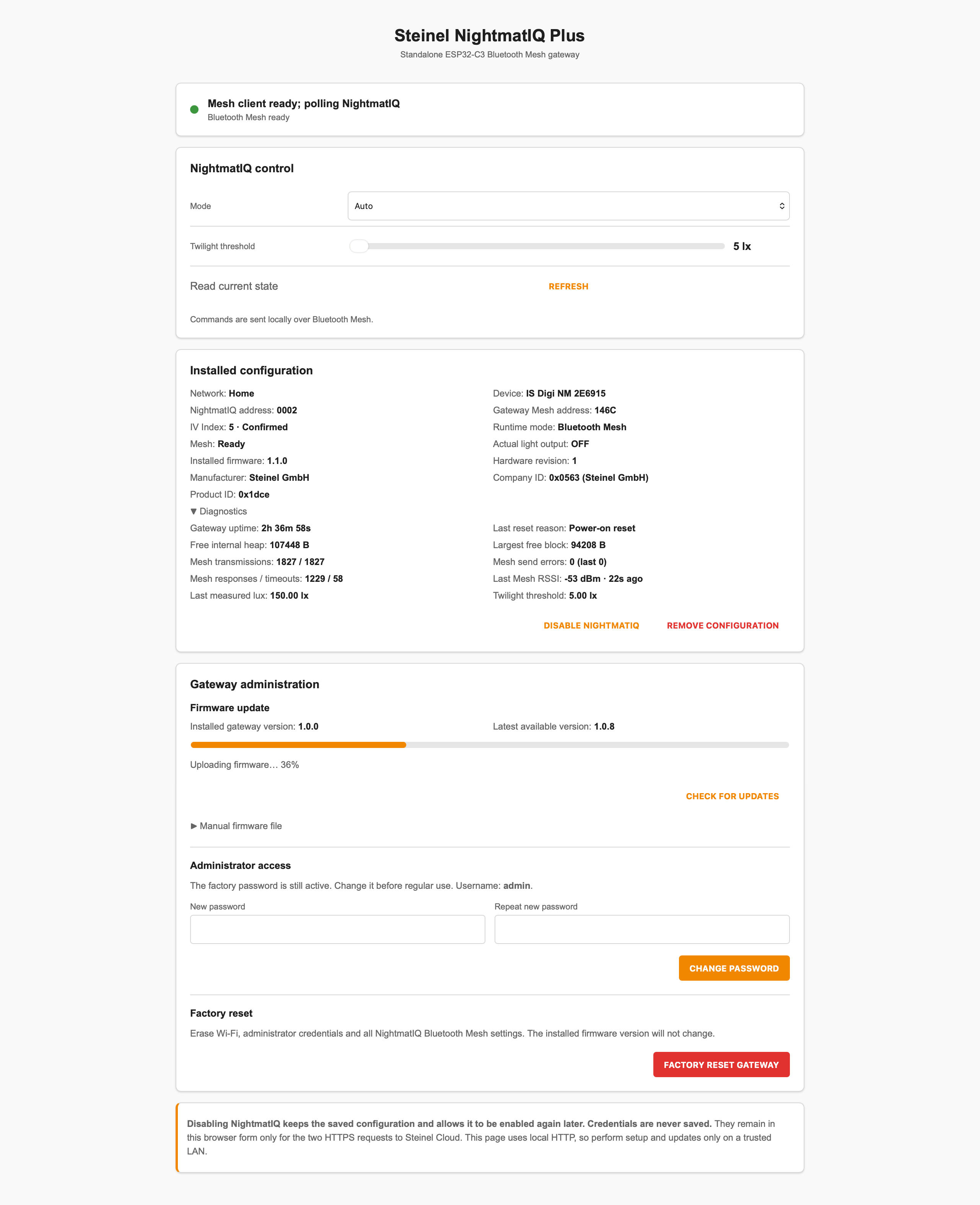 NightmatIQ local web interface